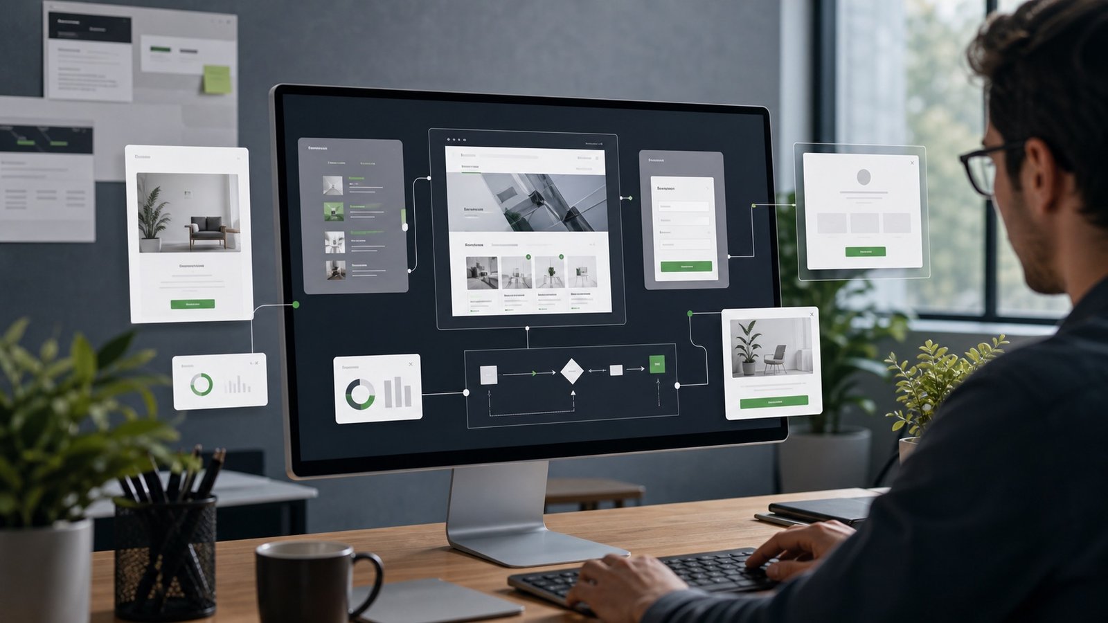 Custom website modules, dashboard, and interface components