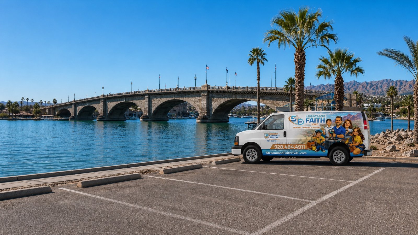 Streamland Faith HVAC service van in Lake Havasu