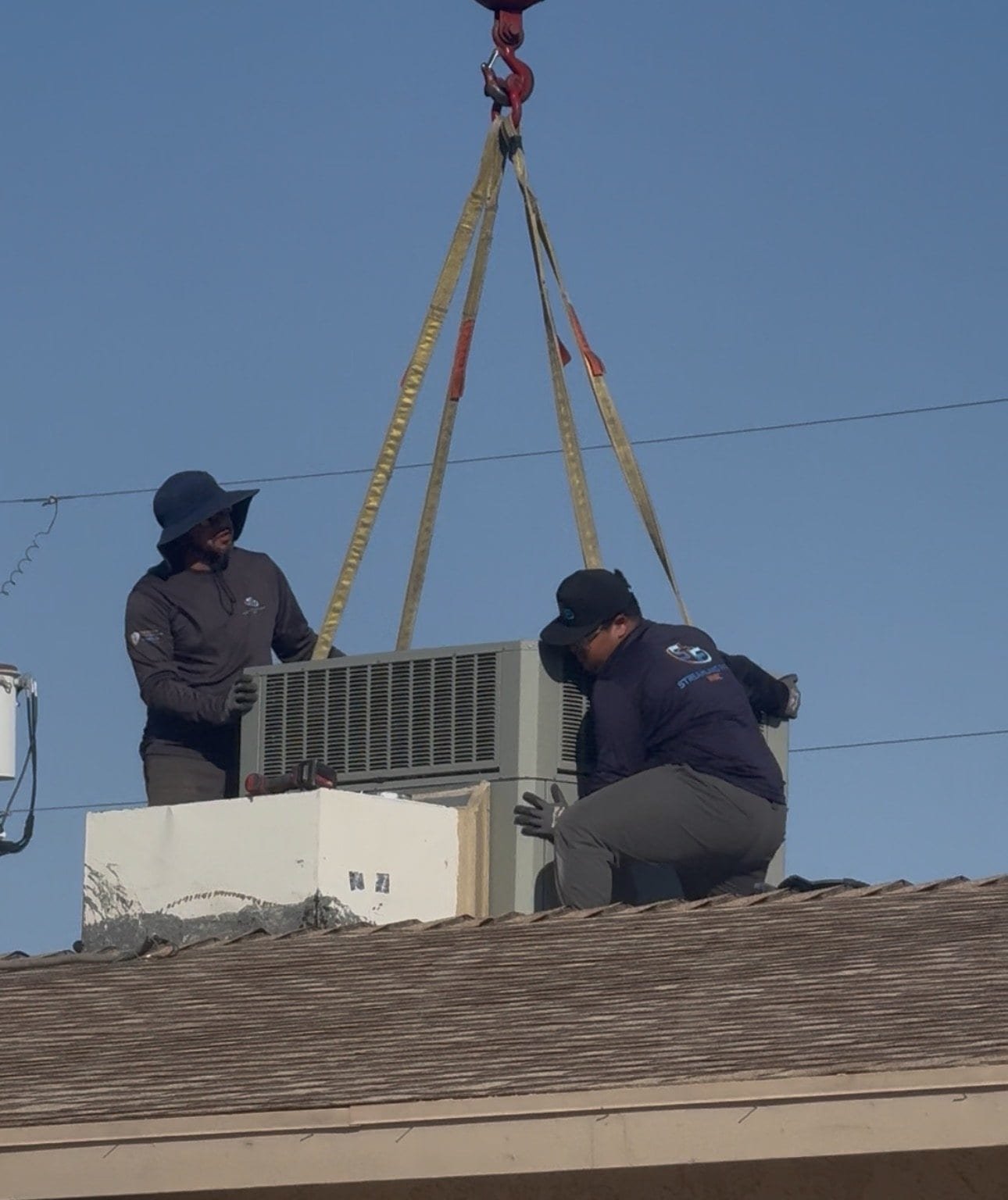 Commercial package unit HVAC work